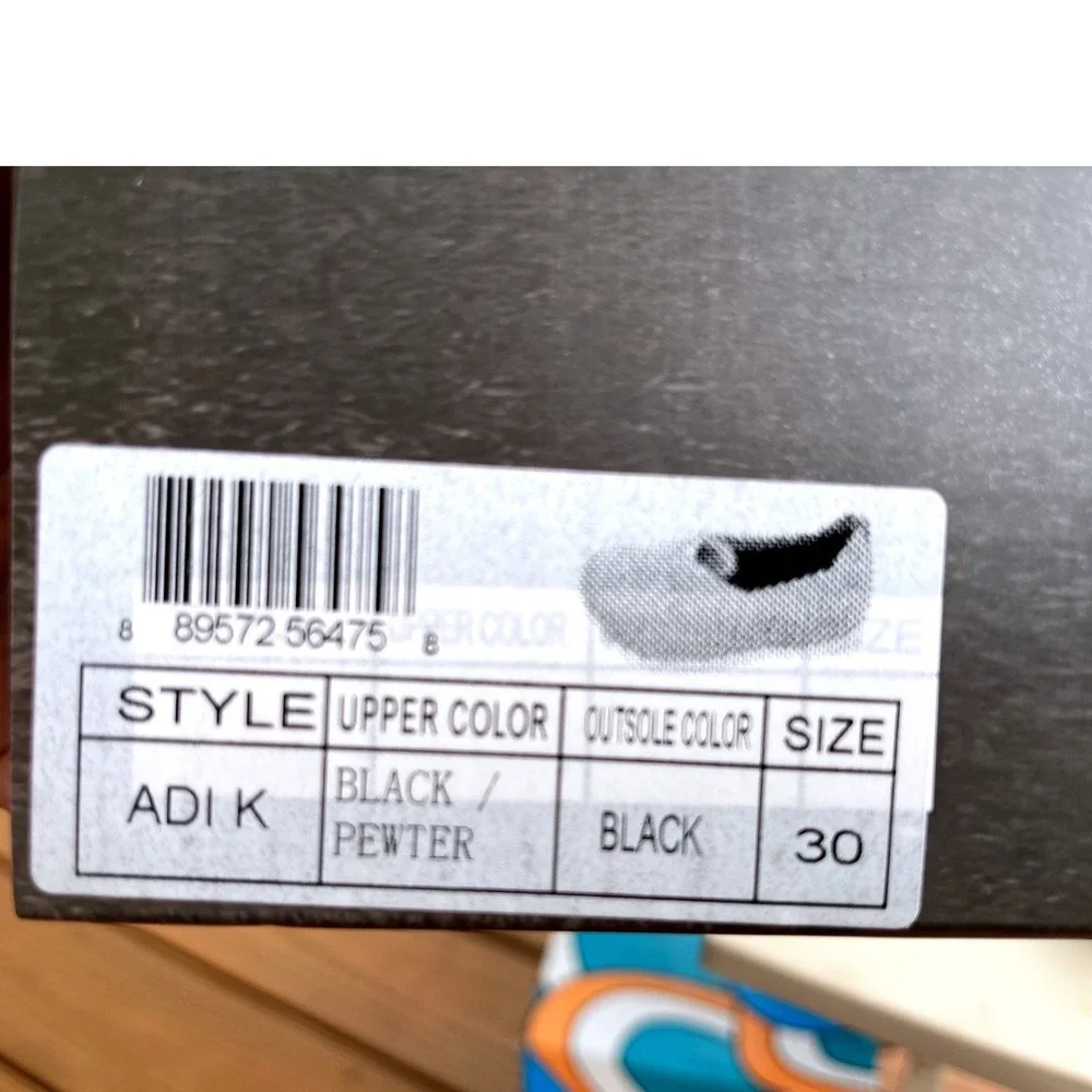 Bernie Mev Adi K Kids Black Pewter Rhinestone Knit Ballet Flats Size 30/12-12.5